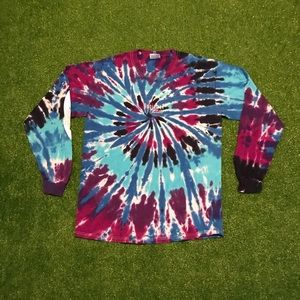 Hanes Tie-Dye Long Sleeve Shirt - Blue, Purple, Black